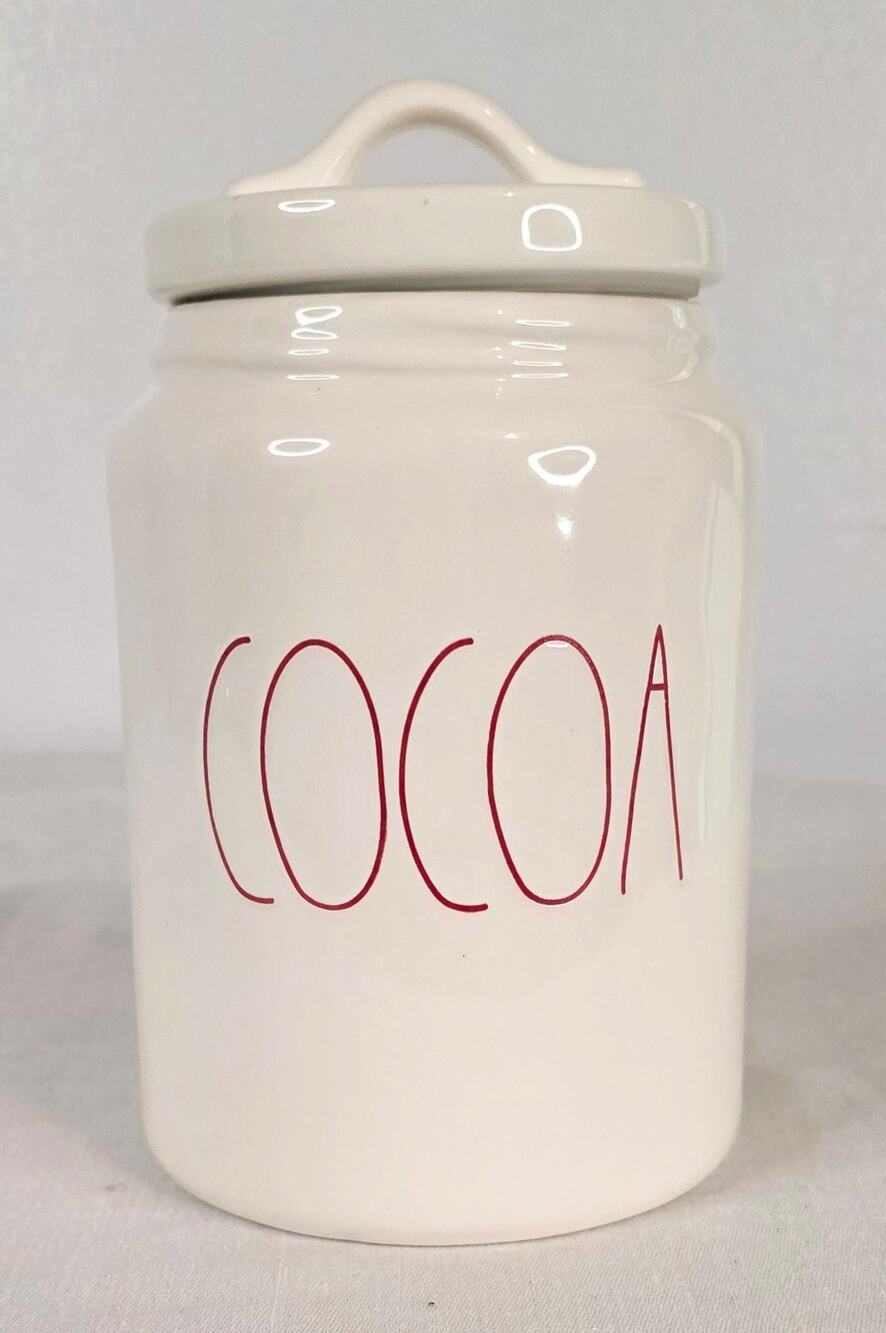 Rae Dunn Artisan Collection "Cocoa" Canister 6 1/2" Tall Farmhouse Shabby Chic